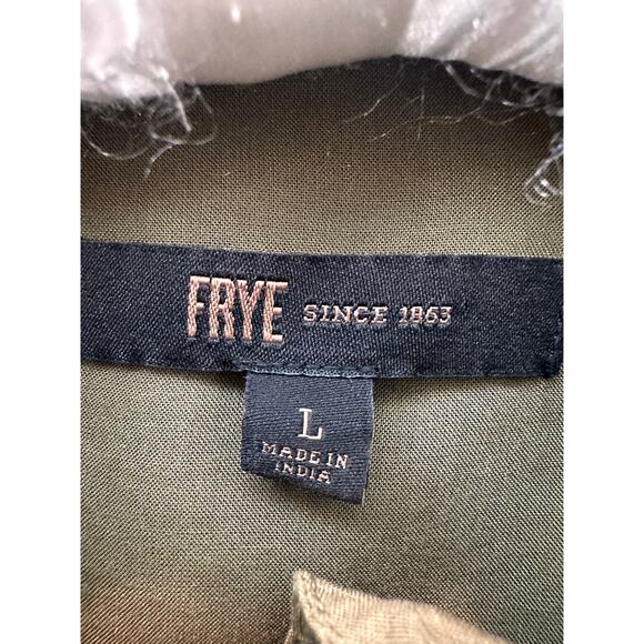 FRYE | Button Front Long Sleeve Utility Shirt Olive Green | Size Large - Picture 5 of 5